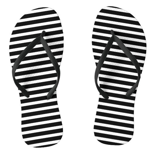 Strepen Patroon Zwart Wit Trendy Stijlvol Elegant Teenslippers (Voetbed)