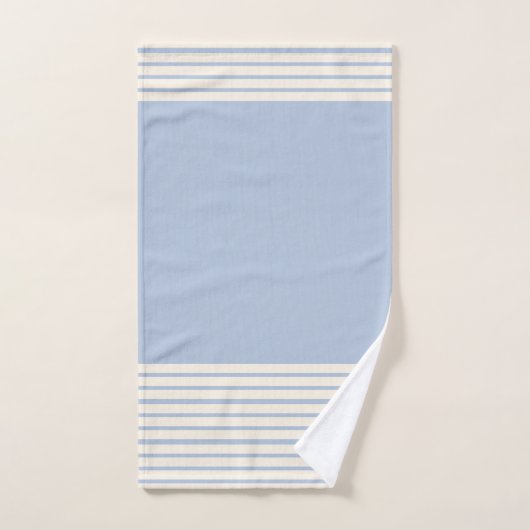 Strepen Periwinkle Blue Hues en Crème Bad Handdoek (Handdoek)