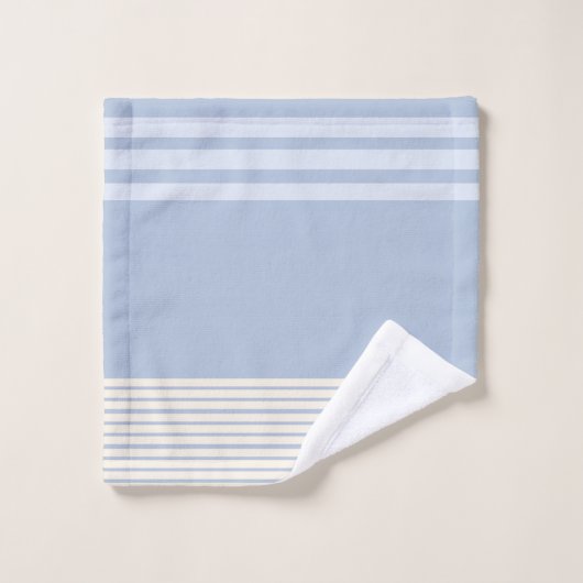 Strepen Periwinkle Blue Hues en Crème Bad Handdoek (Wasdoekje)