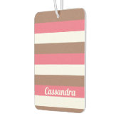 Strepen Personaliseren Roze Bruin Wit Luchtverfrisser (Links)