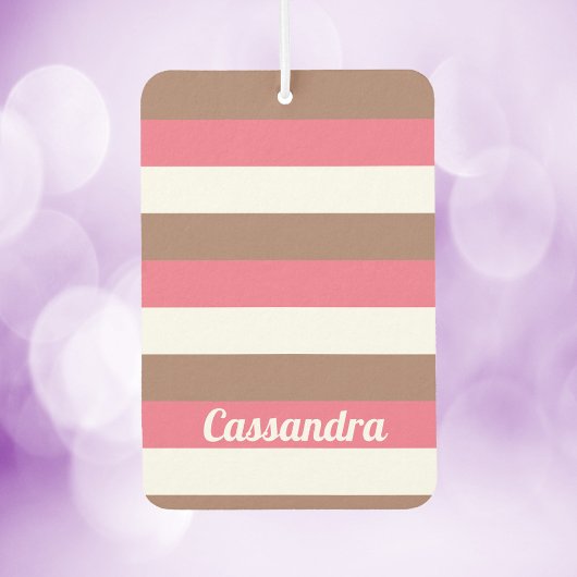 Strepen Personaliseren Roze Bruin Wit Luchtverfrisser