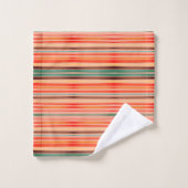 Strepen Perzik, Koraal, Blauw, Sinaasappel, Klei Bad Handdoek (Wasdoekje)