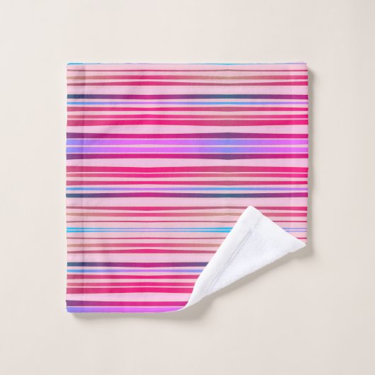 Strepen Raspberry, Roze, Paarse, Lila handdoek (Wasdoekje)