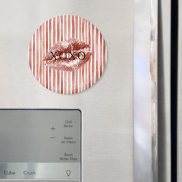 Strepen Rode Lippen Kus XOXO Magneet