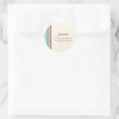 Strepen Rond adreslabel Ronde Sticker (Tas)