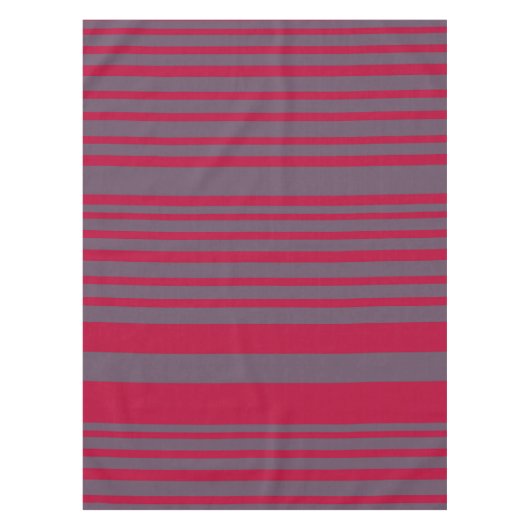 Strepen rood grijs tafelkleed (Voorkant)