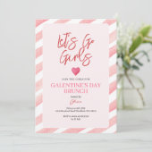 Strepen Roze Galentine's Day Diner Valentijn Kaart (Staand voorkant)