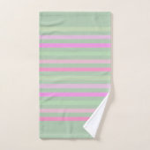 Strepen, roze, groen bad handdoek (Handdoek)