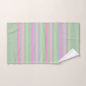 Strepen, roze, groen bad handdoek (Handdoek)