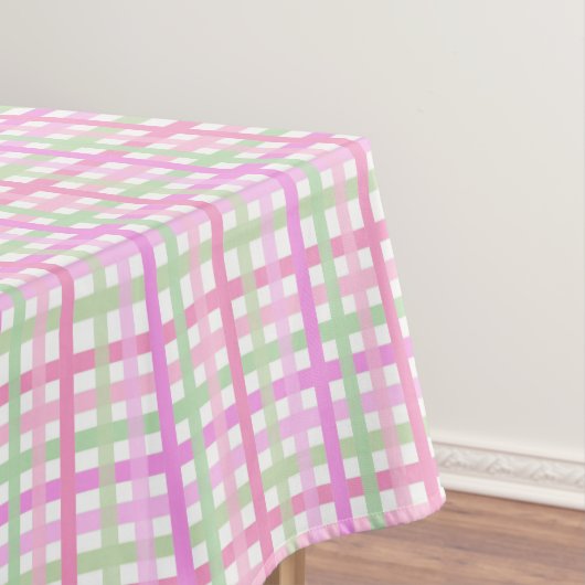 Strepen, roze, groen tafelkleed (Voorbeeld)