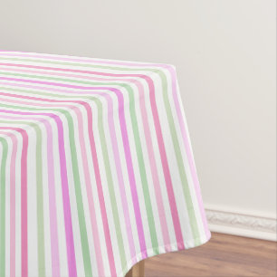 Strepen, roze, groen tafelkleed