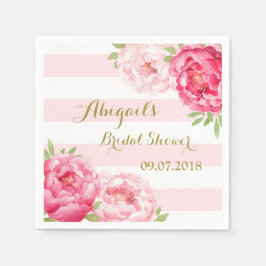 Strepen Roze Waterverf Vrijgezellenfeest servetten