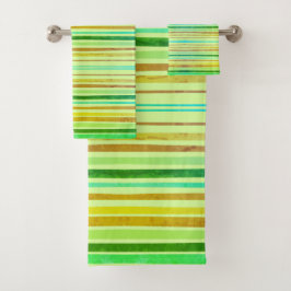 Strepen Sinaasappel, Citroen, Limoen, Blauw, Klei Bad Handdoek