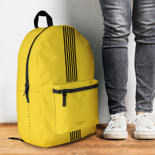 Strepen Sportief Stijlvol Geel Naar School Bedrukte Rugzak