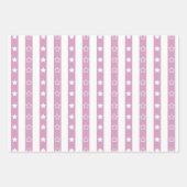 Strepen & Sterren Patroon Roze Wrapping Paper Set (Voorkant 2)