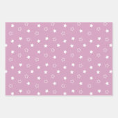 Strepen & Sterren Patroon Roze Wrapping Paper Set (Voorkant)