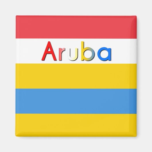 Strepen van Aruba vlag kleuren Magneet (Voorkant)