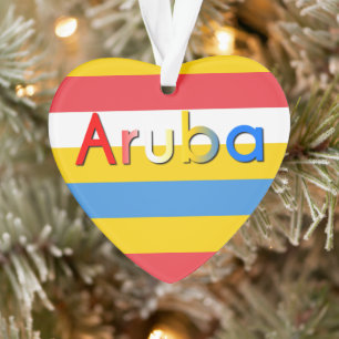 Strepen van Aruba vlag kleuren Ornament