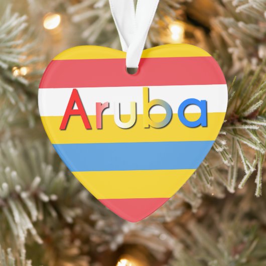 Strepen van Aruba vlag kleuren Ornament (Boom)