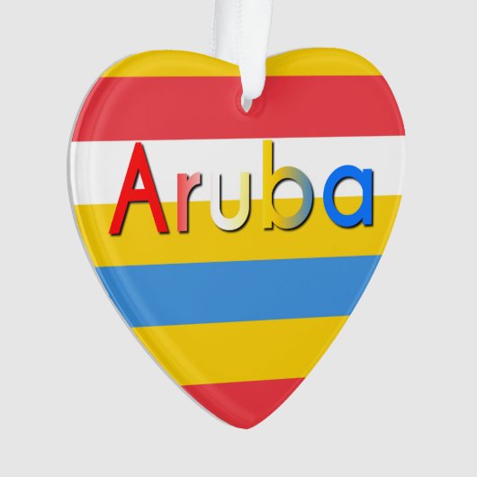 Strepen van Aruba vlag kleuren Ornament (voorkant)