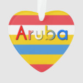 Strepen van Aruba vlag kleuren Ornament (achterkant)