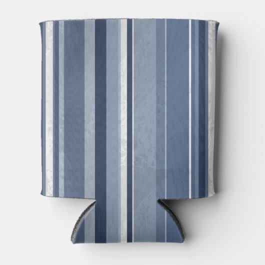 Strepen van blauw en wit blikjeskoeler (Voorkant)