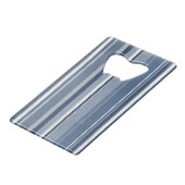 Strepen van blauw en wit creditkaart flessenopener (Achterkant Gekanteld)