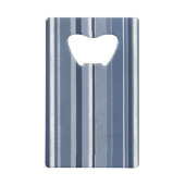 Strepen van blauw en wit creditkaart flessenopener (Achterkant)