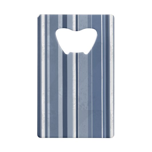 Strepen van blauw en wit creditkaart flessenopener (Achterkant)
