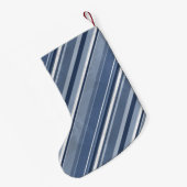 Strepen van blauw en wit kleine kerstsok (Achterkant (Hangend))