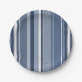 Strepen van blauw en wit papieren bordje (Voorkant)