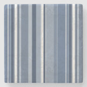 Strepen van blauw en wit stenen onderzetter (Voorkant)