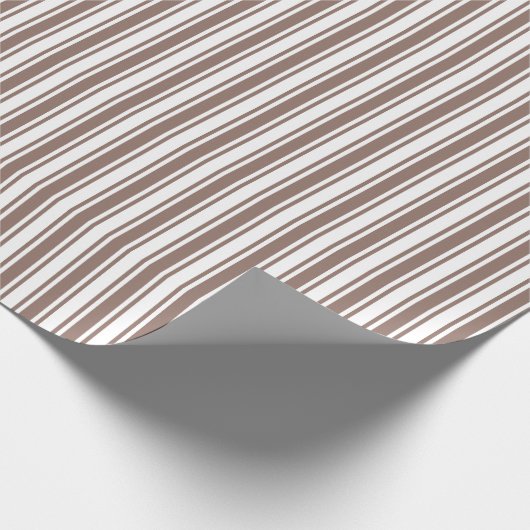 strepen van bruin en wit snoep cadeaupapier (Hoek)