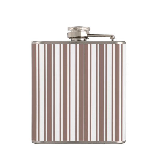 strepen van bruin en wit snoep heupfles (Achterkant)