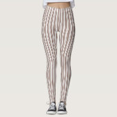 strepen van bruin en wit snoep leggings (Voorkant)