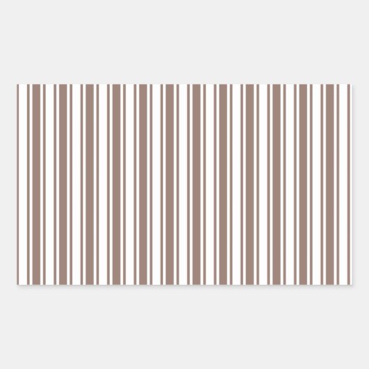 strepen van bruin en wit snoep rechthoekige sticker (Voorkant)