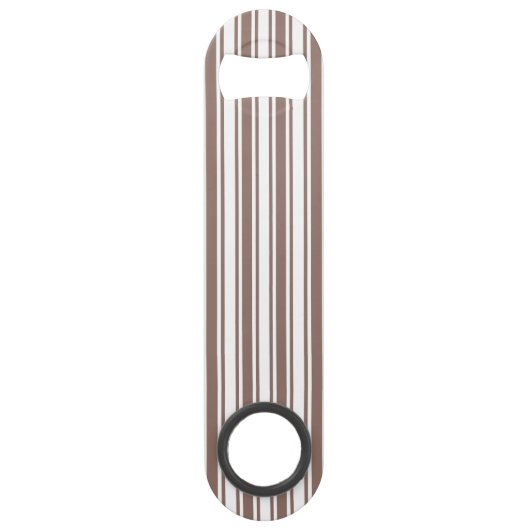 strepen van bruin en wit snoep speed flessenopener (Voorkant)