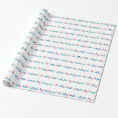 Strepen van Butterflies vlinderontwerp Cadeaupapier (Uitgerold)