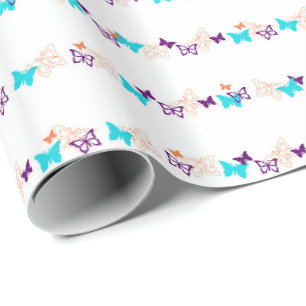Strepen van Butterflies vlinderontwerp Cadeaupapier