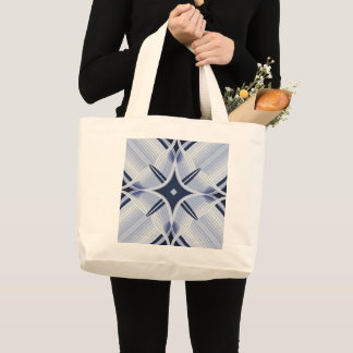 Strepen van harmonie blauw en grijs grote tote bag