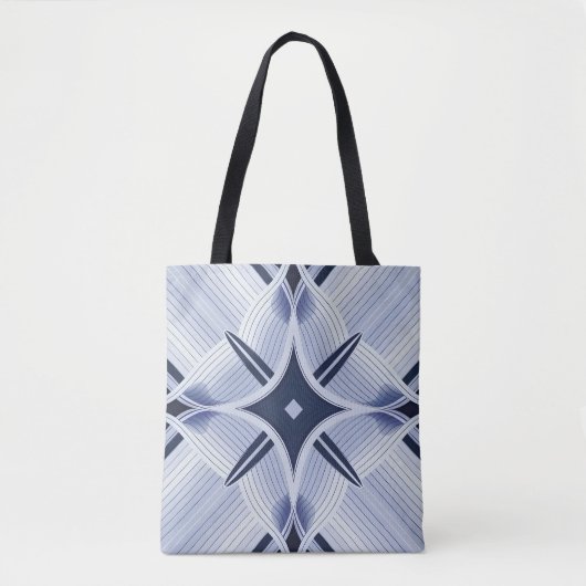 Strepen van harmonie blauw en grijs tote bag (Voorkant)