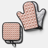 Strepen van Harten Ovenwant & Pannenlap Set (Voorkant / Achterkant)