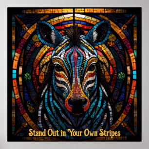 Strepen van inspiratie: omarm je unieke leven poster