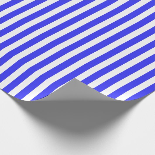 strepen van koninklijk blauw en wit snoep cadeaupapier (Hoek)