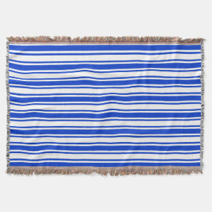 strepen van koninklijk blauw en wit snoep deken
