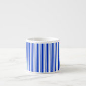 strepen van koninklijk blauw en wit snoep espresso kop (Voorkant)