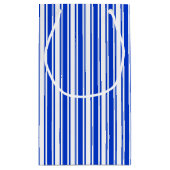 strepen van koninklijk blauw en wit snoep klein cadeauzakje (Achterkant)