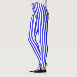 strepen van koninklijk blauw en wit snoep leggings