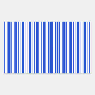 strepen van koninklijk blauw en wit snoep rechthoekige sticker