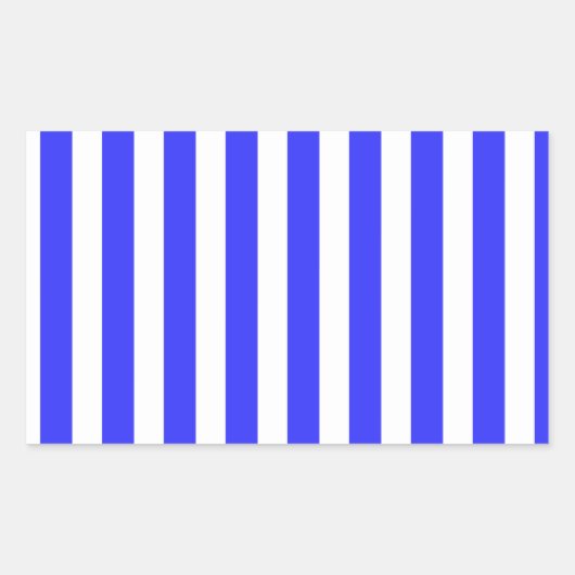 strepen van koninklijk blauw en wit snoep rechthoekige sticker (Voorkant)
